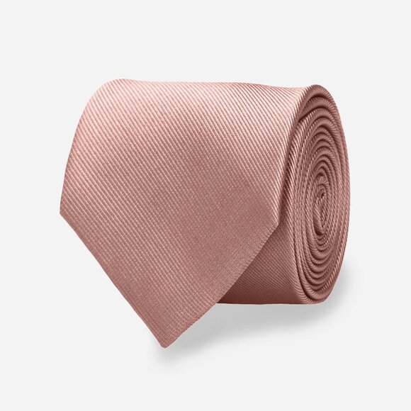 The Tie Bar Grosgrain 100% Silk Solid Tie in Mauve Stone - Picture 1 of 6